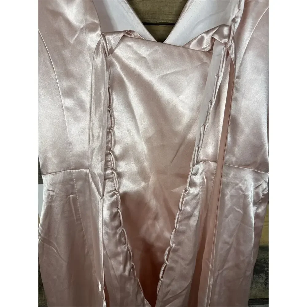 Light Pink Blush Formal Satin Dress Medium(? See Desc) - Picture 4 of 5